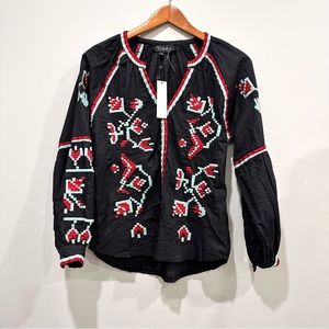 RD + Ko Ko Embroidered Tribal Boho Blouse